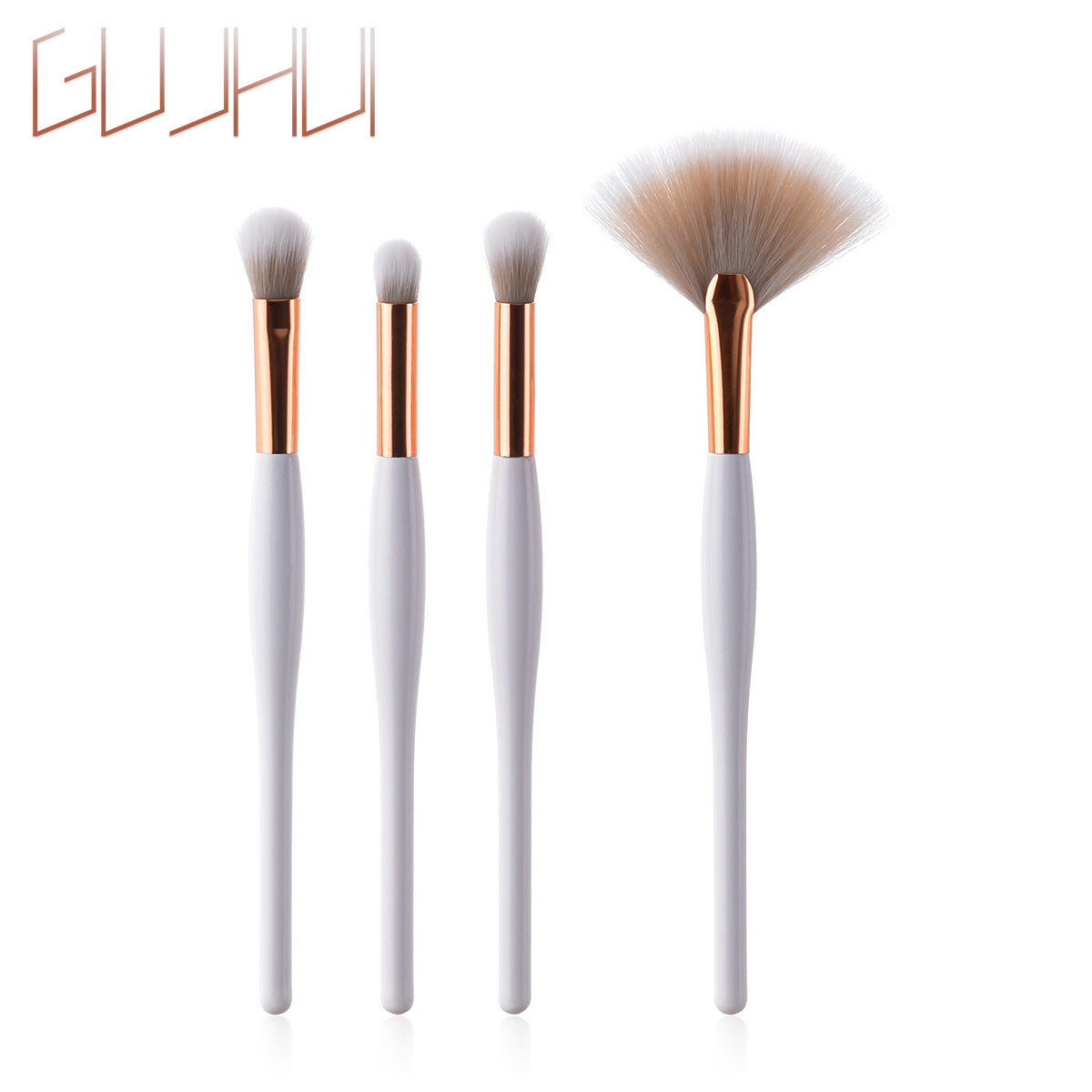 Professional Makeup Brush Set – 8 Pieces with Black Handle & Silver Tubes