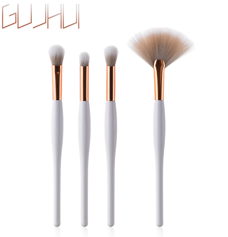 Professional Makeup Brush Set – 8 Pieces with Black Handle & Silver Tubes